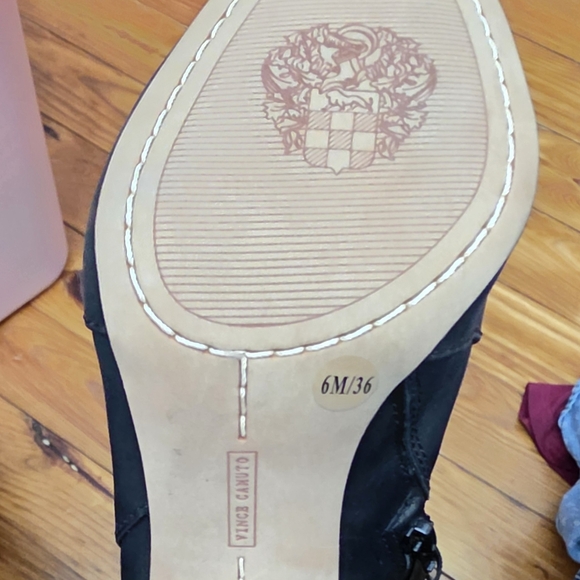 Vince Camuto New Black Leather Lace-Up Knee-High Boots Sz 6 - Picture 5 of 5